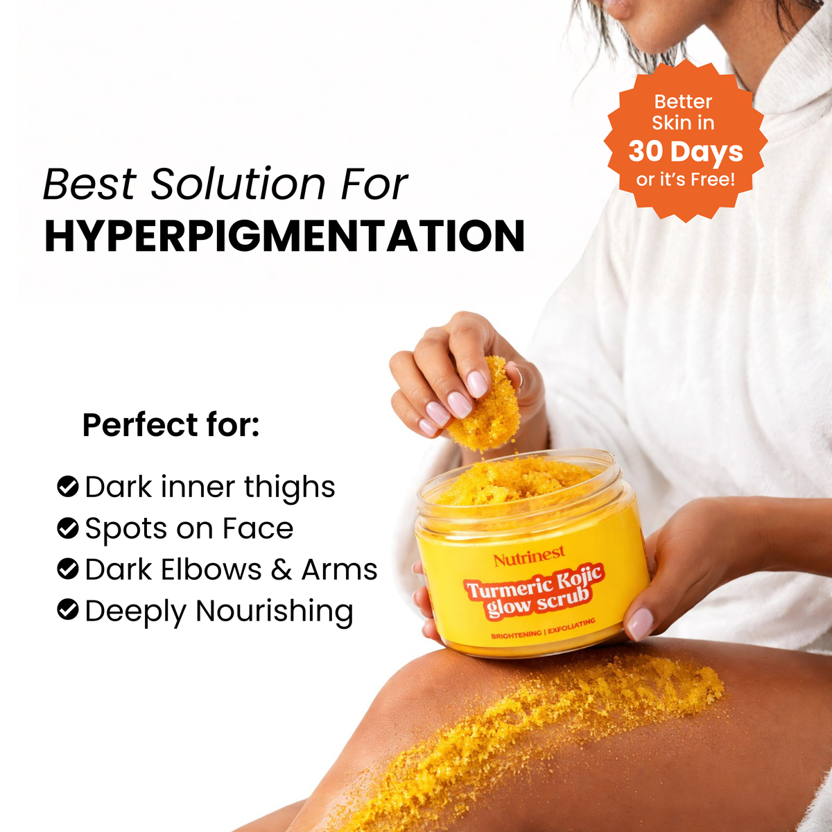 Turmeric & kojic Glow Scrub – Brightens + Exfoliates (400g)