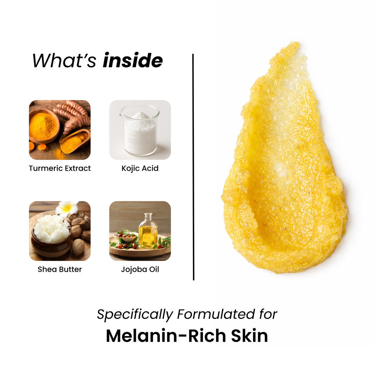 Turmeric & kojic Glow Scrub – Brightens + Exfoliates (400g)